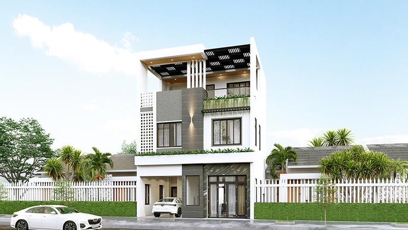 Mẫu thiết kế nhà mặt tiền 8m sâu 12m atz luxury