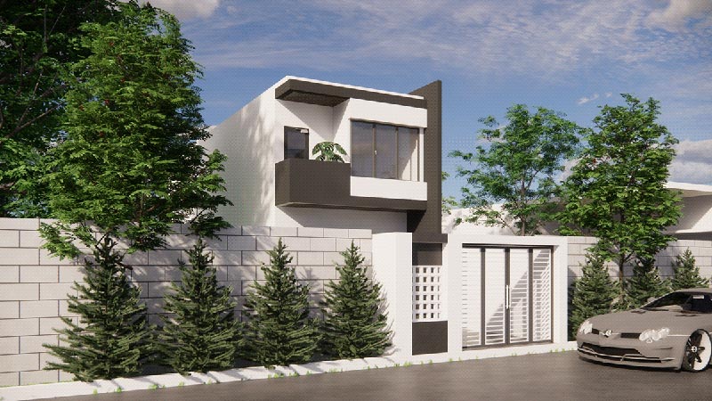 mẫu thiết kế nhà 2 tầng giá 1 tỷ