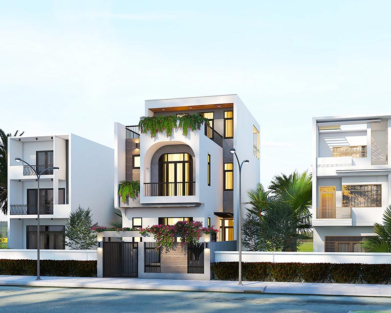 Mau nha 3 tang ngang 7m atz luxury