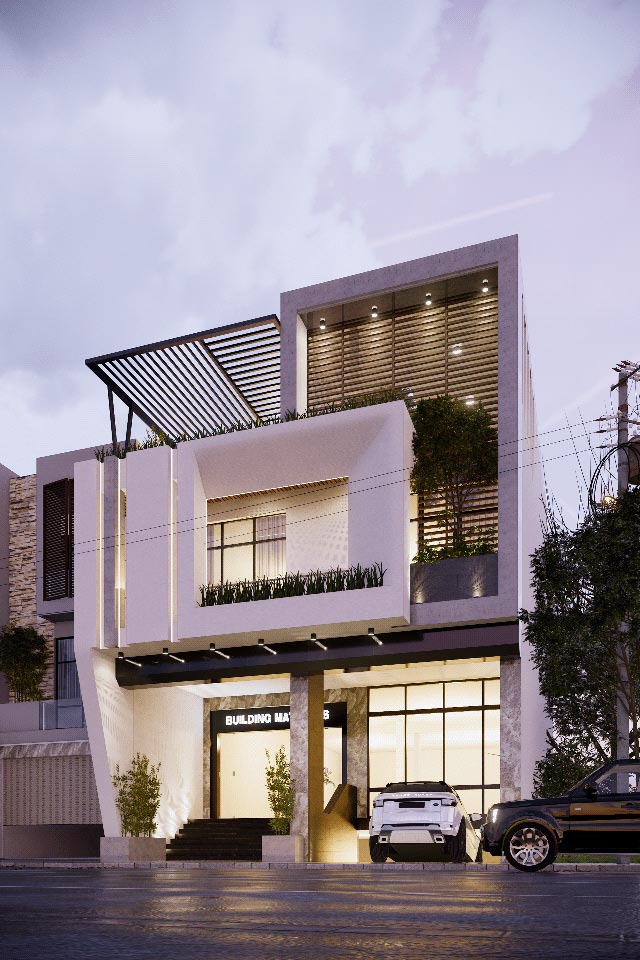 thiết kế nhà mặt tiền 8m sâu 12m