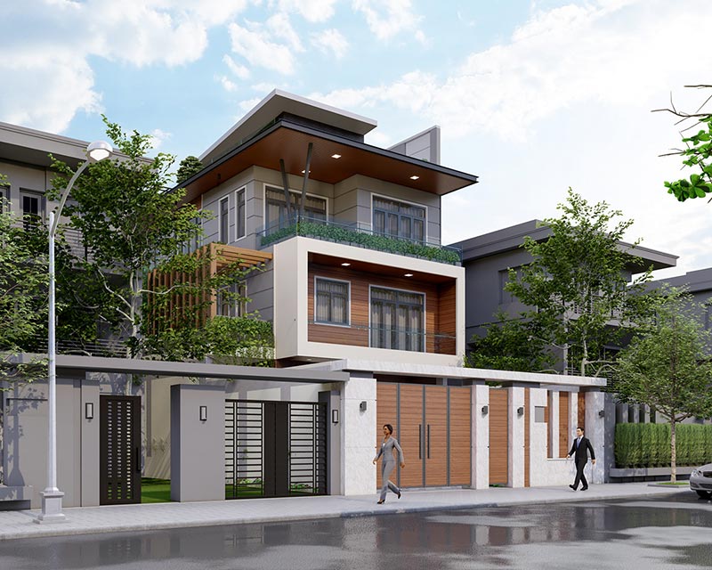 Mau nha 3 tang mat tien 7m thiet ke hien dai atz luxury