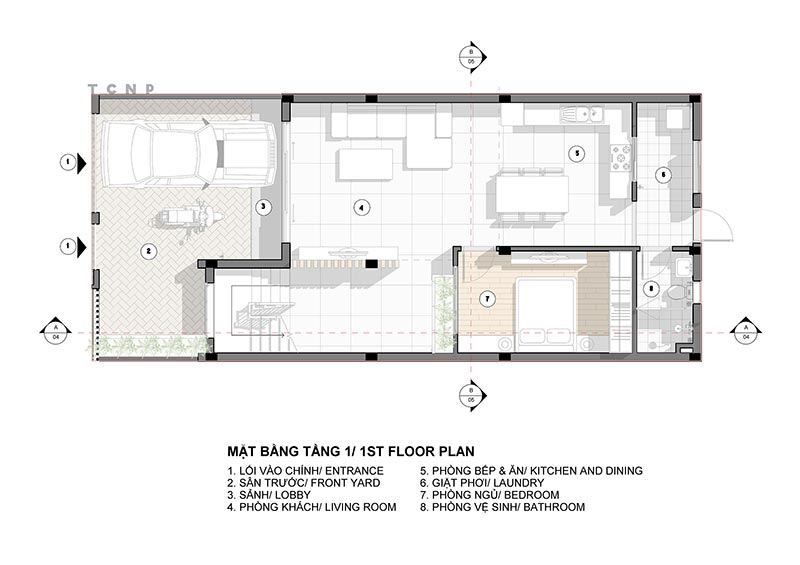 Mau nha 2 tang mat tien 8m hien dai 8x17m atz luxury