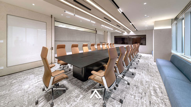 mẫu thiết kế thi công văn phòng chứng khoán đẹp