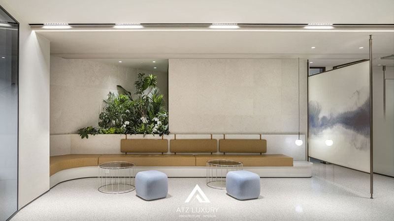 mẫu thiết kế thi công văn phòng chứng khoán đẹp