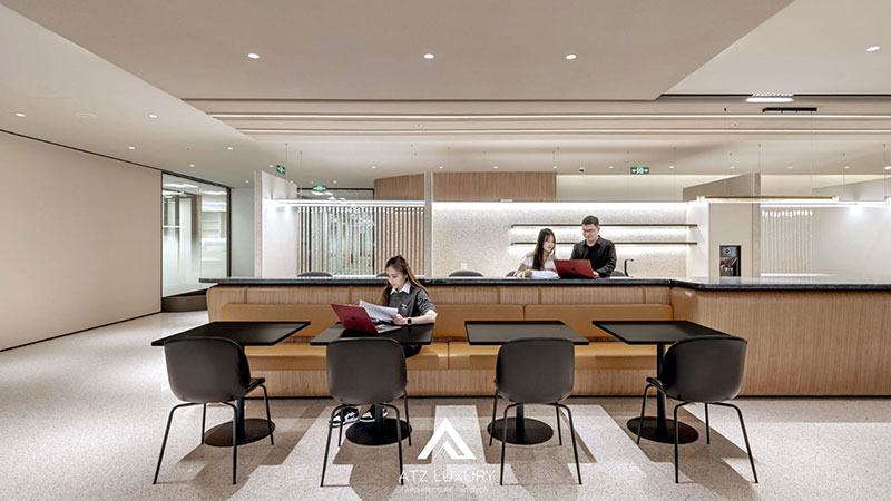 mẫu thiết kế thi công văn phòng chứng khoán đẹp