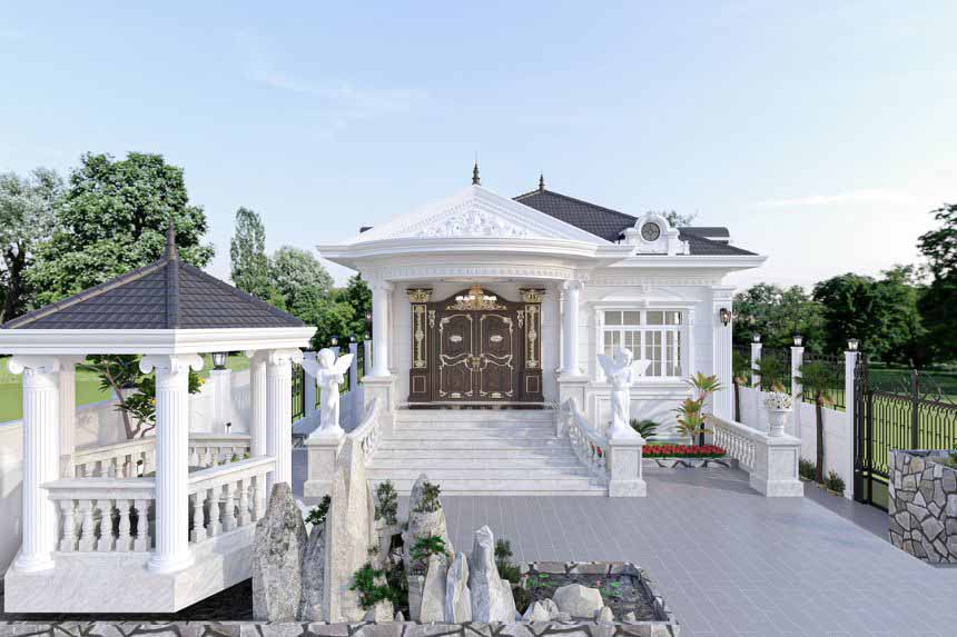 mẫu biệt thự 1 tầng 2 phòng ngủ
