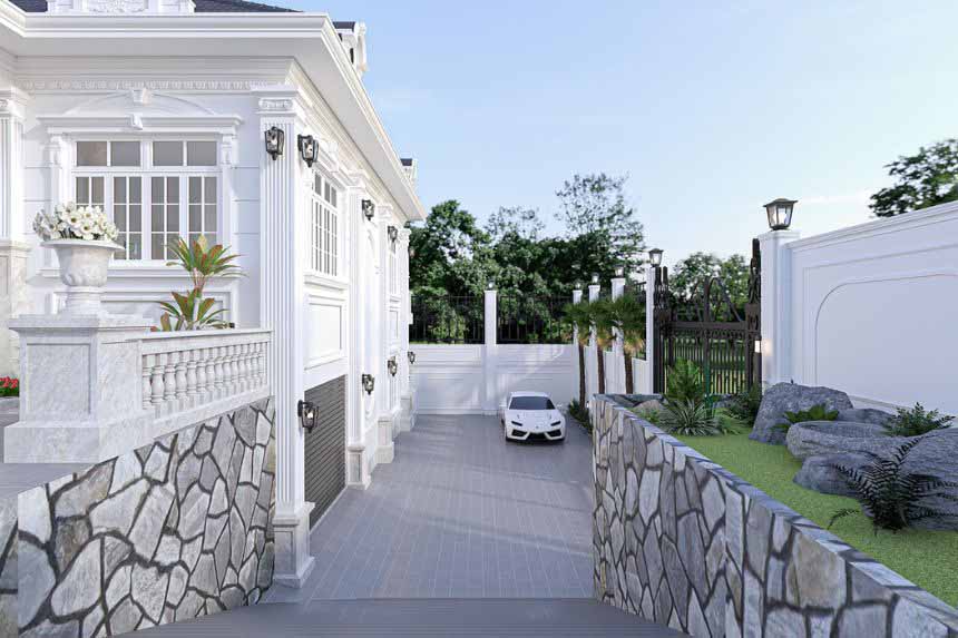 thiết kế biệt thự 1 tầng 2 phòng ngủ