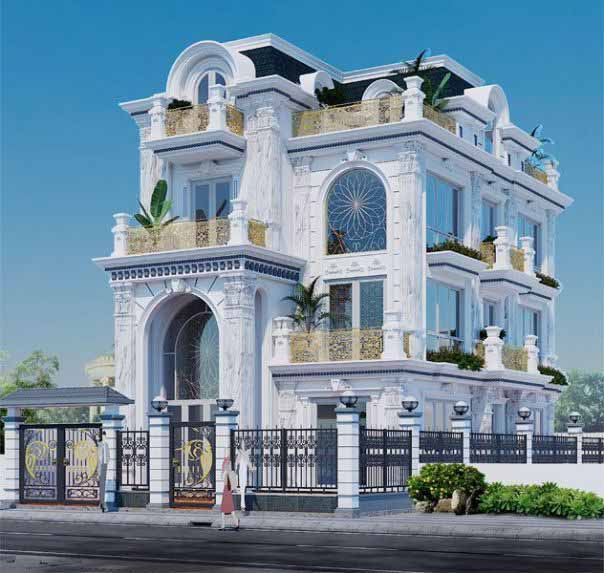 mẫu nhà biệt thự đẹp 3 tầng