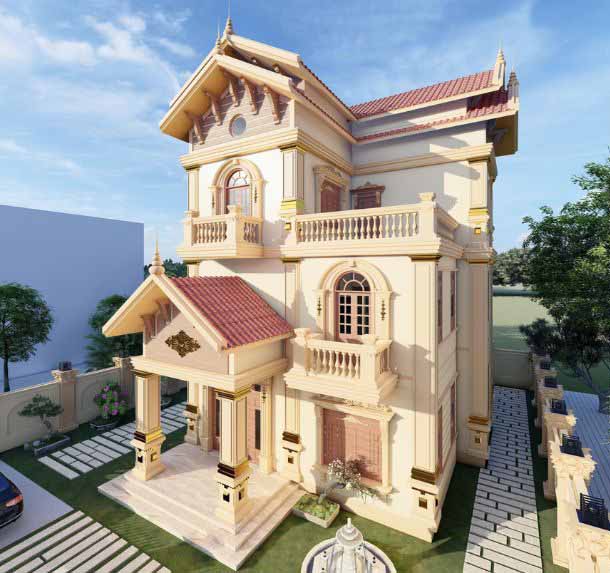 mẫu biệt thự ba tầng