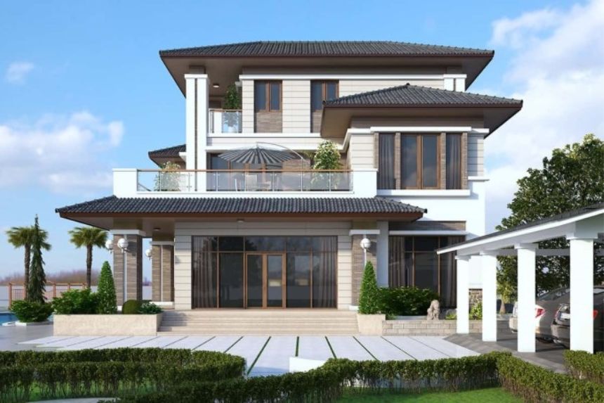 nhà biệt thự 3 tầng đẹp
