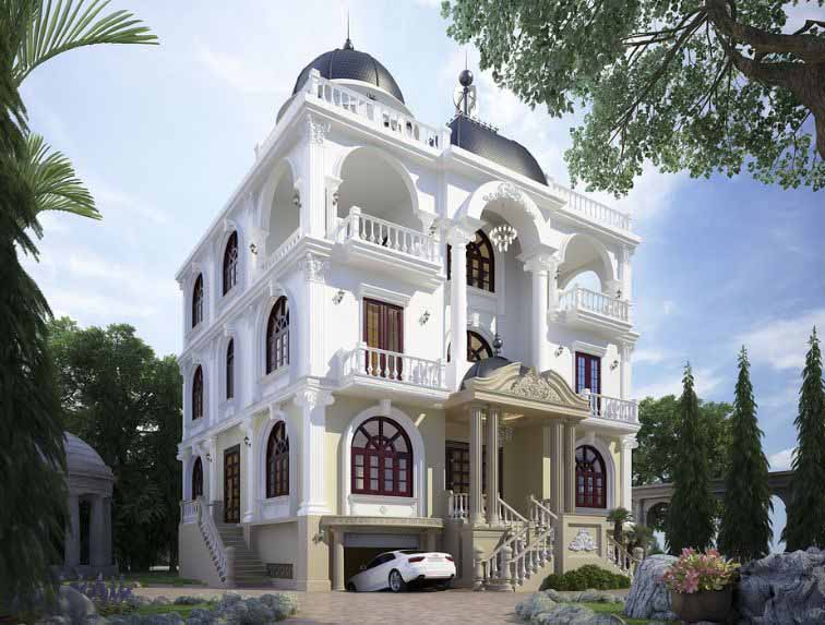 mẫu nhà biệt thự 3 tầng