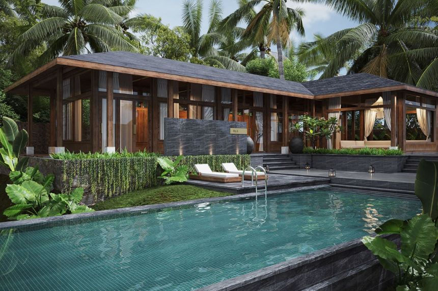 mẫu biệt thự nghỉ dưỡng 1 tầng