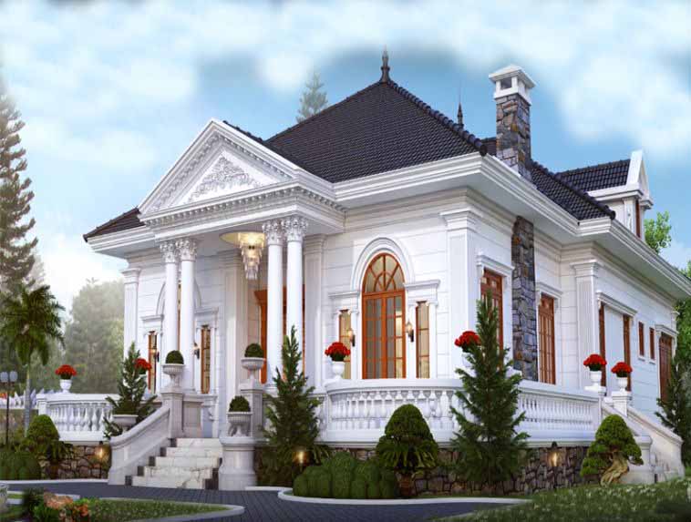 thiet ke biet thu vuon 1 tang