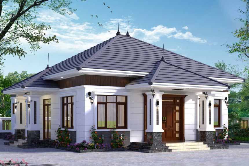 biệt thự 1 tầng 3 phòng ngủ đẹp