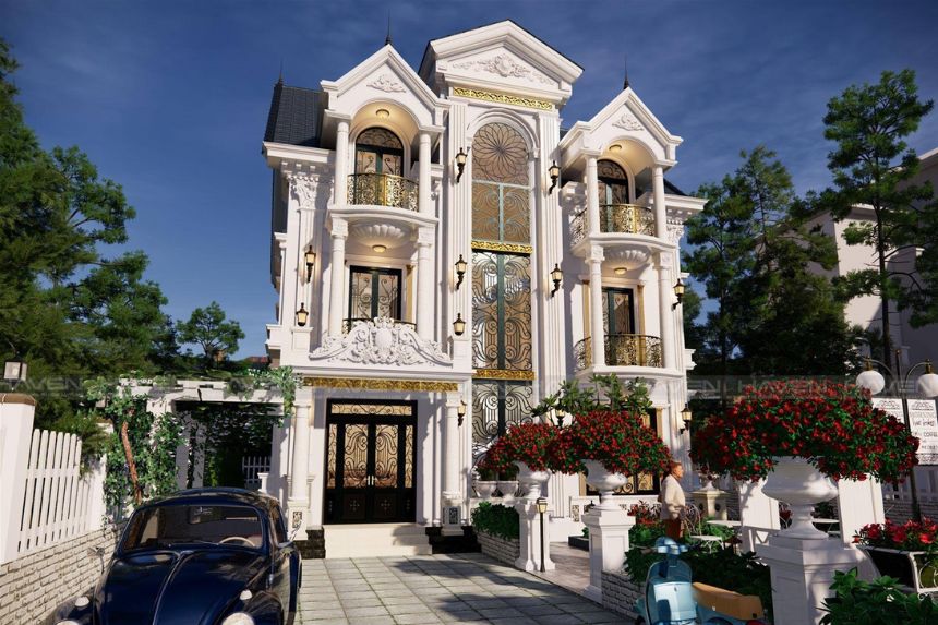 mẫu thiết kế biệt thự 3 tầng
