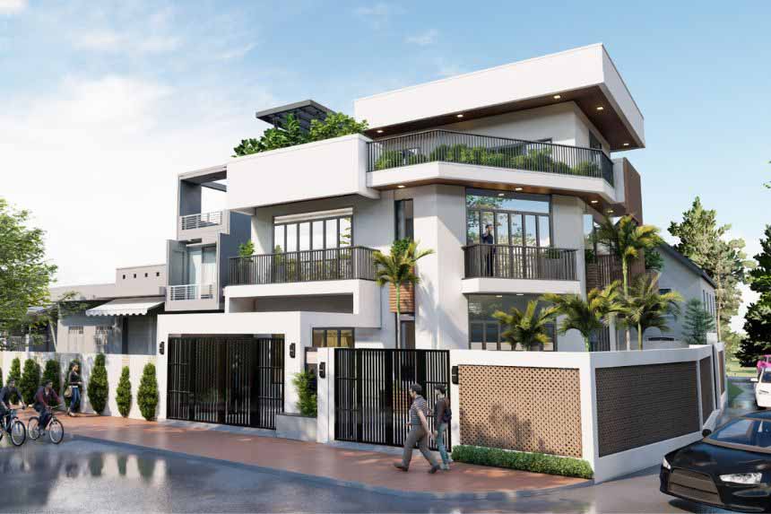 thiết kế biệt thự 3 tầng