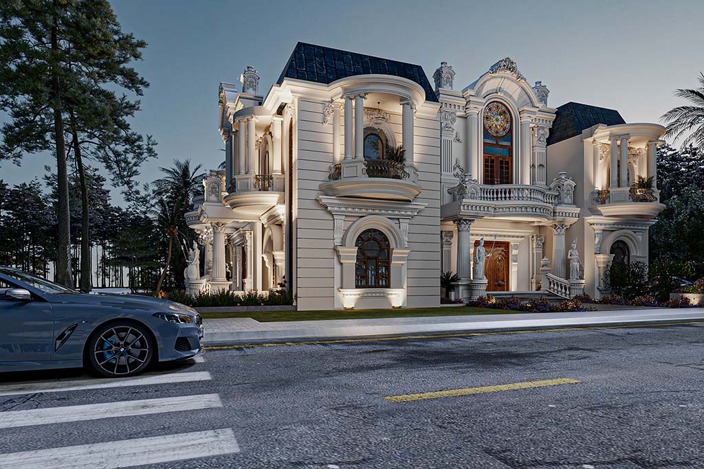 Mẫu nhà biệt thự cổ điển kiến trúc kiểu Châu Âu ở Sơn La