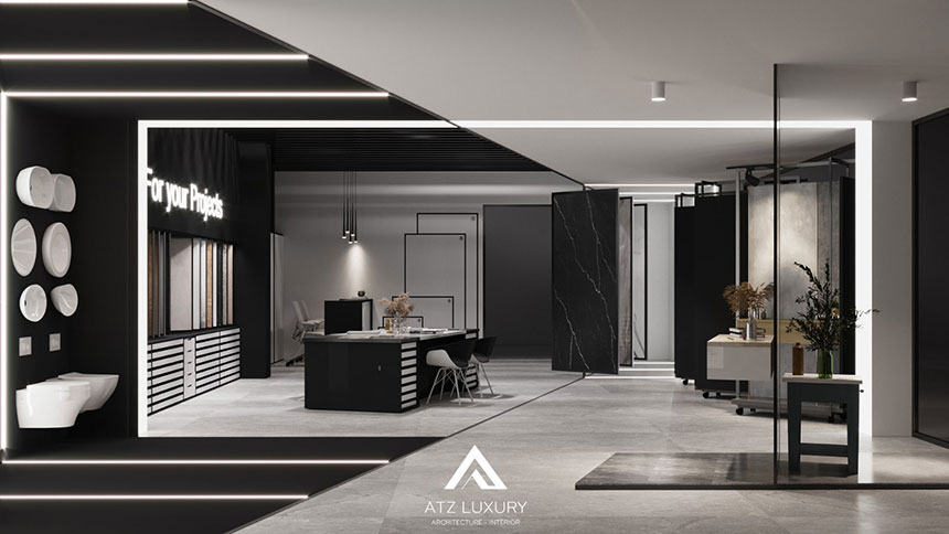 mẫu thiết kế showroom gạch ốp lát đẹp