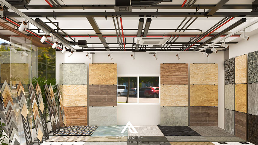 mẫu thiết kế showroom gạch ốp lát đẹp