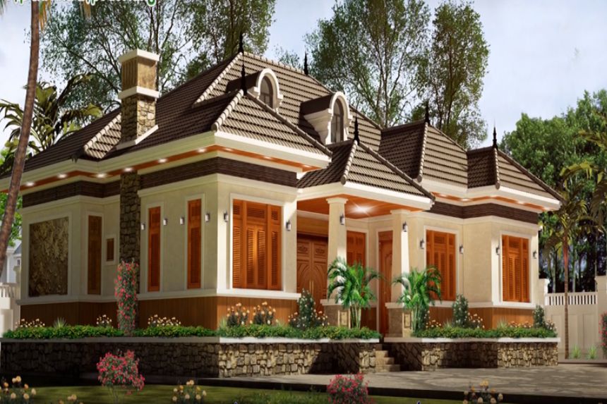 mẫu nhà biệt thự đẹp 1 tầng