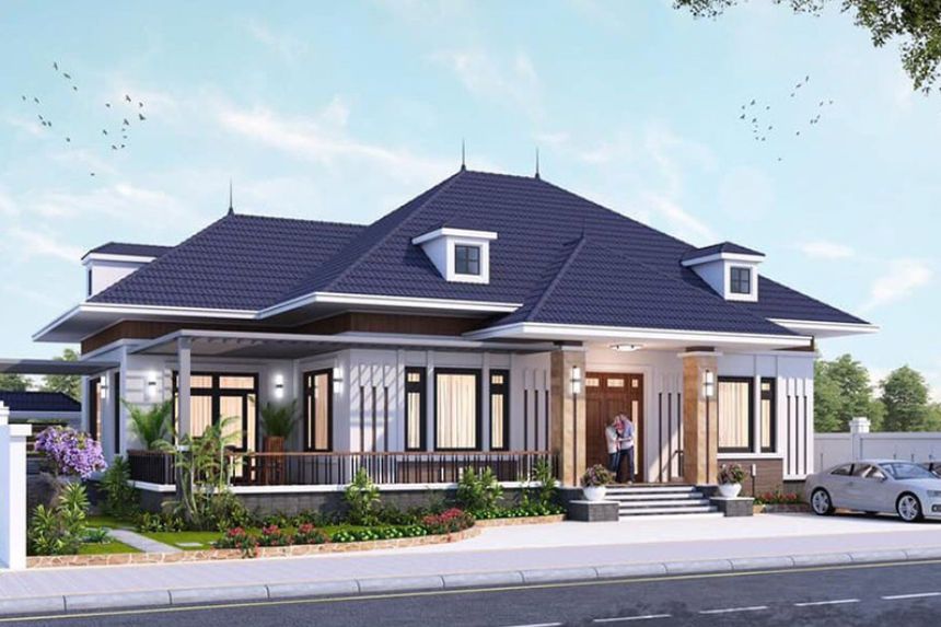 thiết kế biệt thự 1 tầng đẹp