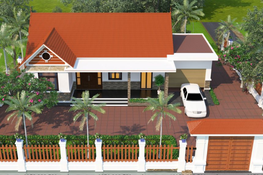 mẫu nhà biệt thự 1 tầng đẹp