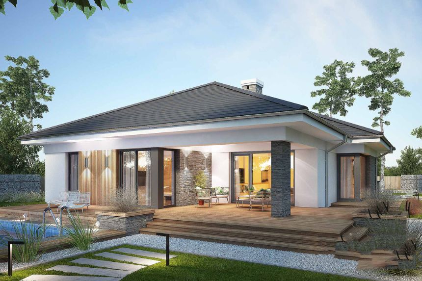 thiết kế nhà biệt thự 1 tầng đẹp