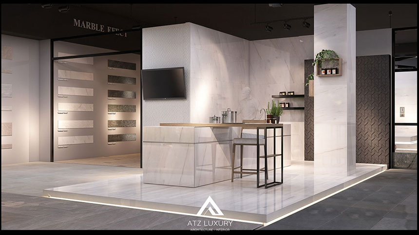 thiết kế nội thất showroom gạch ốp lát