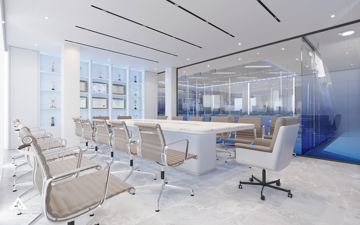 thiết kế nội thất văn phòng 5 tầng 1000m2 cho Tập đoàn Starmed