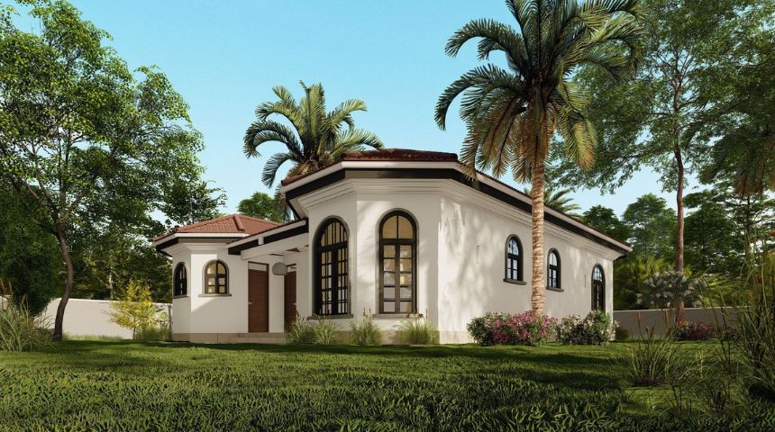 biệt thự 1 tầng phong cách địa trung hải