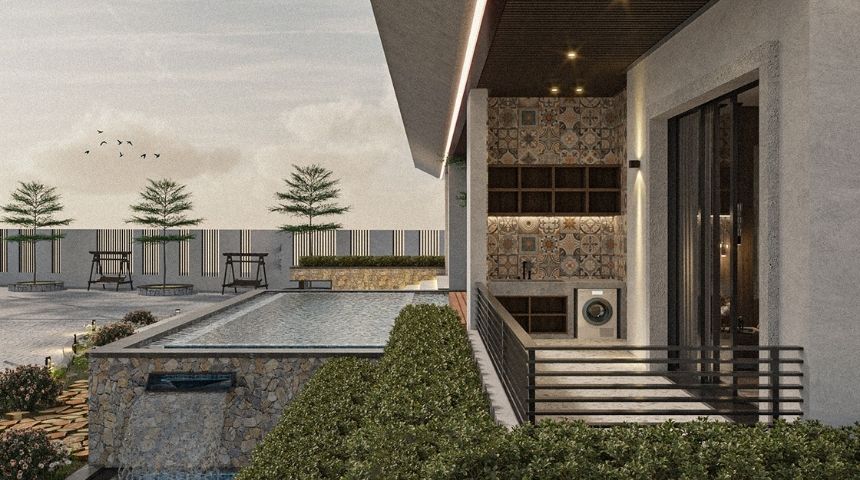 Thiết kế biệt thự vườn 1 tầng hiện đại 300m2