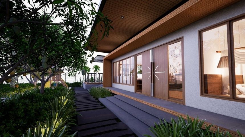 Thiết kế biệt thự vườn 1 tầng hiện đại 300m2