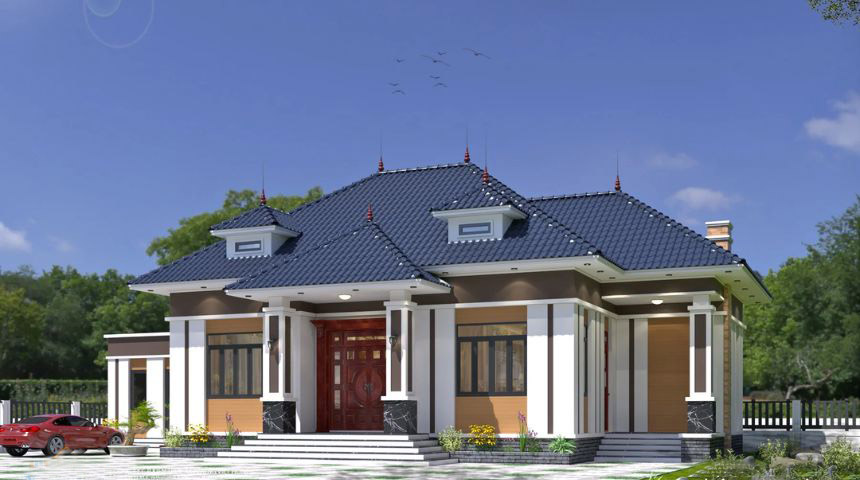 biệt thự vườn 1 tầng mái Nhật đẹp