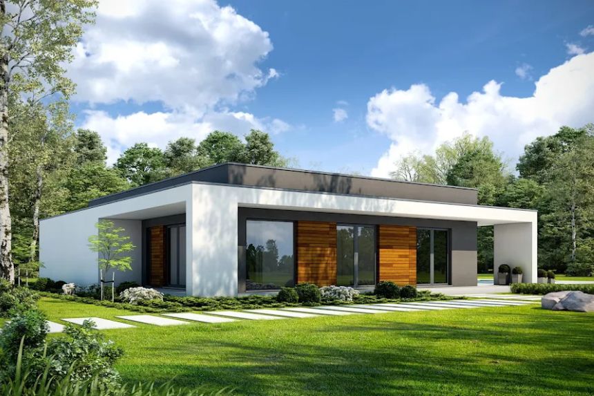 thiết kế biệt thự vườn 1 tầng 3 phòng ngủ mái bằng