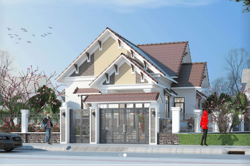 mẫu biệt thự vườn mini 1 tầng hiện đại