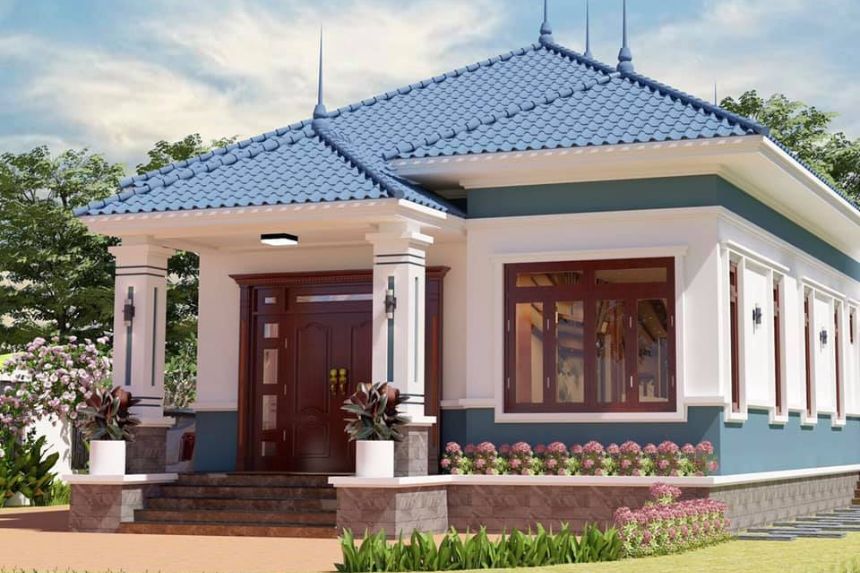 biệt thự 1 tầng mái nhật