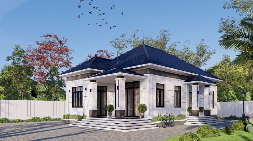 Bản vẽ thiết kế biệt thự mini mái Nhật đơn giản mà đẹp