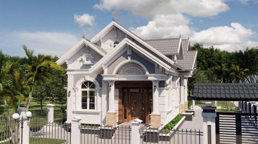 biệt thự vườn 1 tầng 3 phòng ngủ mái Thái 