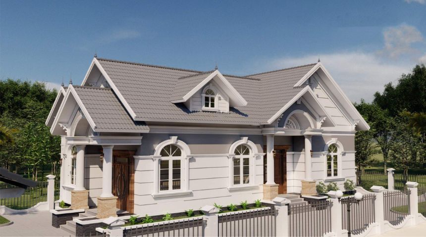 biệt thự vườn 1 tầng 3 phòng ngủ mái Thái