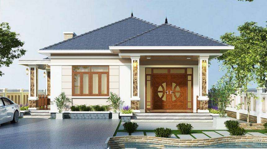 villa 1 tầng hiện đại