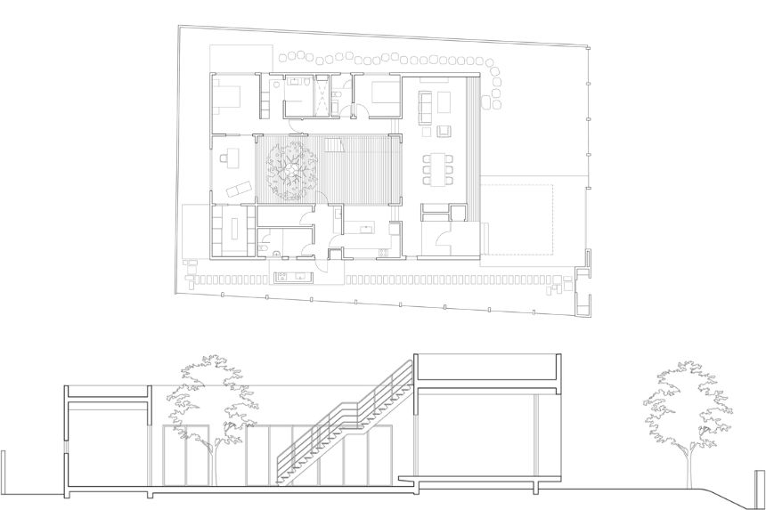 thiết kế biệt thự vườn 1 tầng 3 phòng ngủ mái bằng