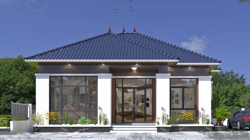 Mẫu biệt thự vườn mái Nhật 1 tầng hiện đại