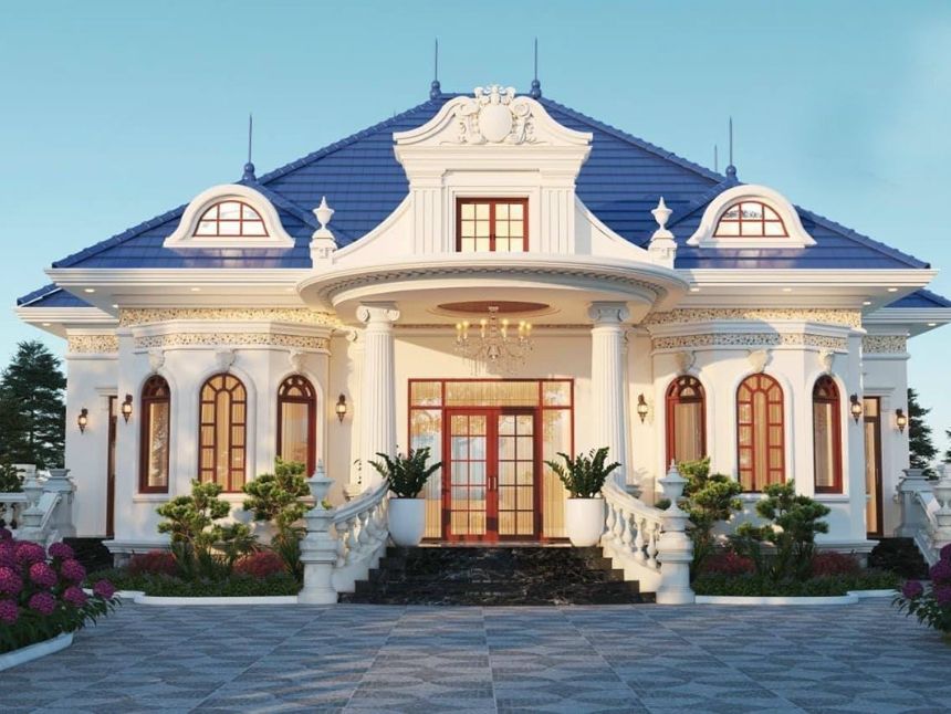 biệt thự nhà vườn 1 tầng mái Nhật