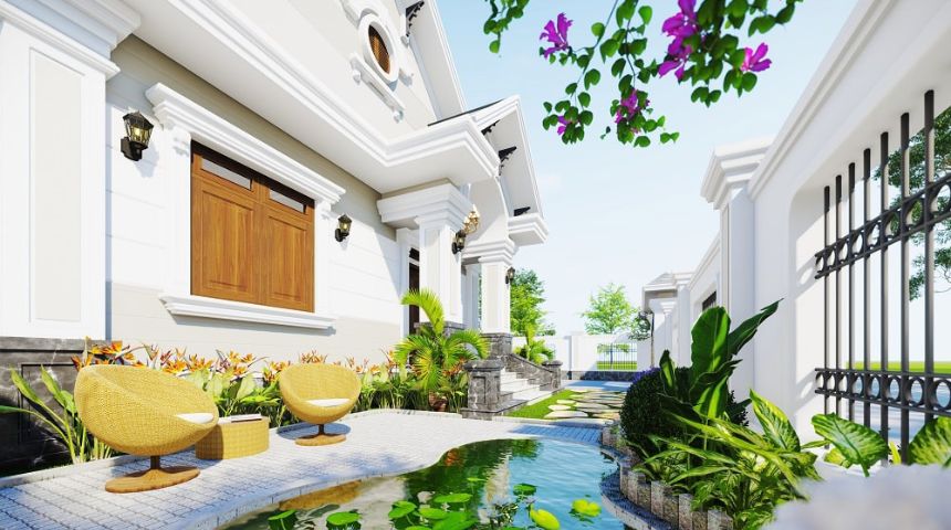 biet thu 1 tang mai thai