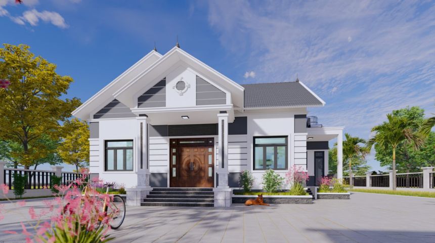 biệt thự vườn 1 tầng 3 phòng ngủ mái Thái