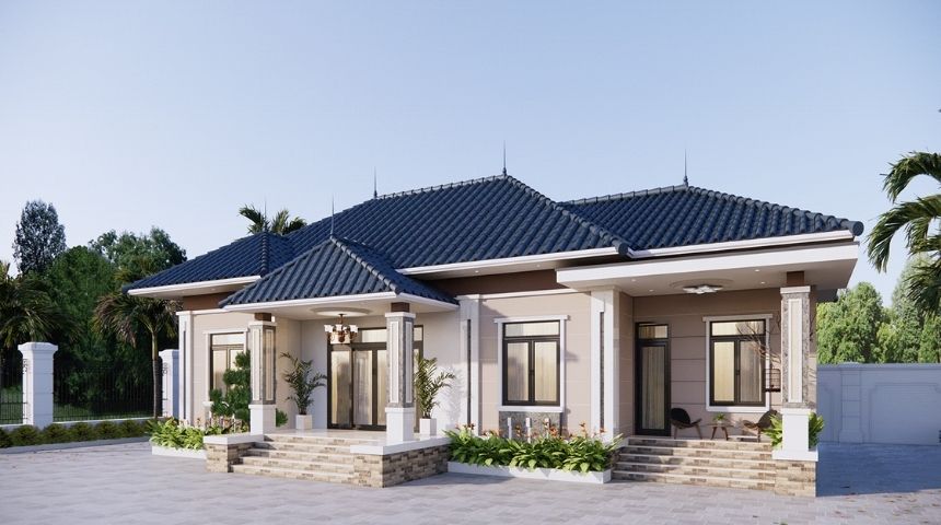 biệt thự mái nhật 1 tầng
