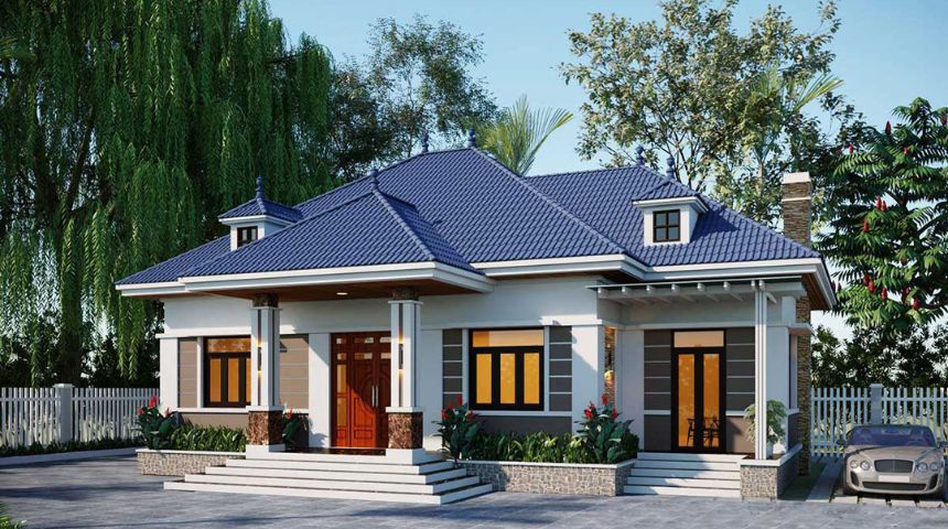 mẫu biệt thự vườn mái Nhật 1 tầng hiện đại đẹp