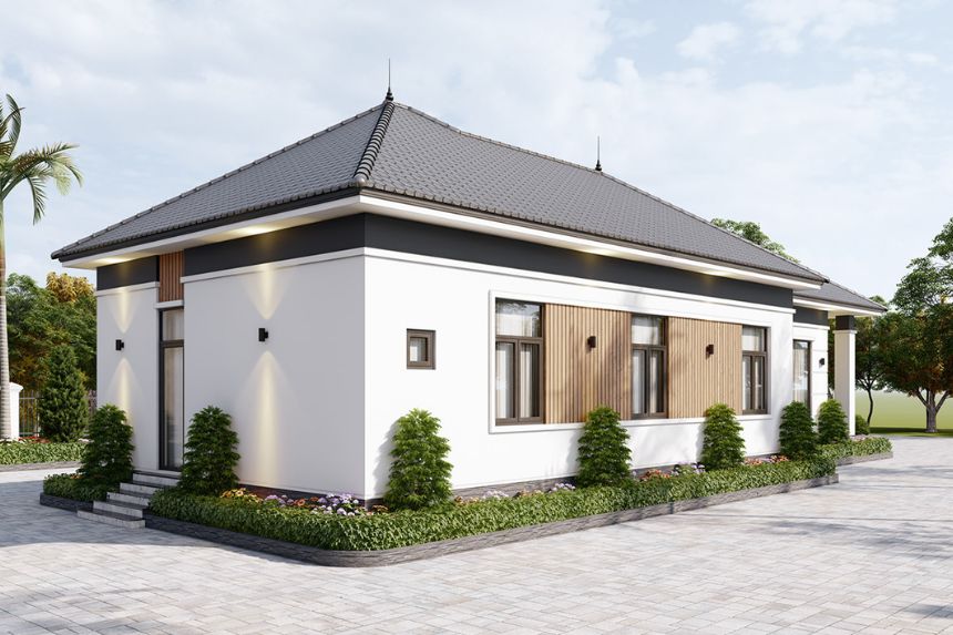 biệt thự vườn mini 1 tầng hiện đại