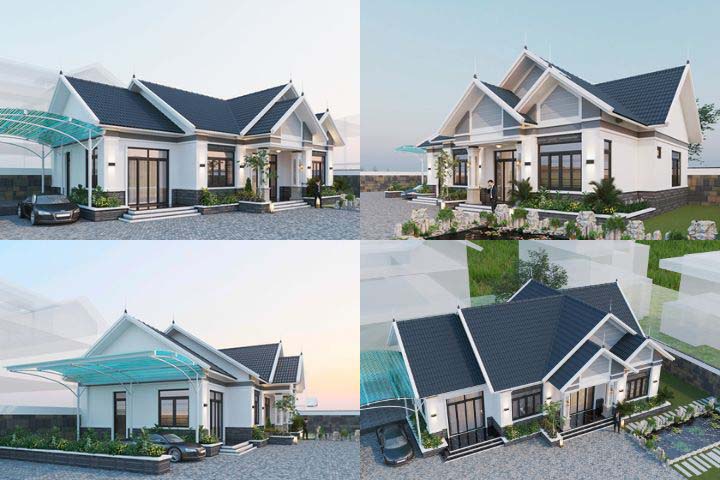 biệt thự mái thái 1 tầng đẹp
