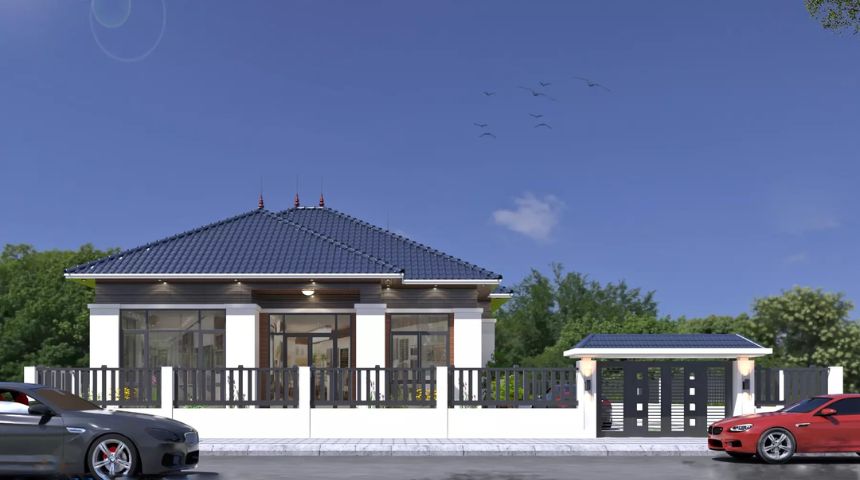 biệt thự vườn 1 tầng mái Nhật đẹp